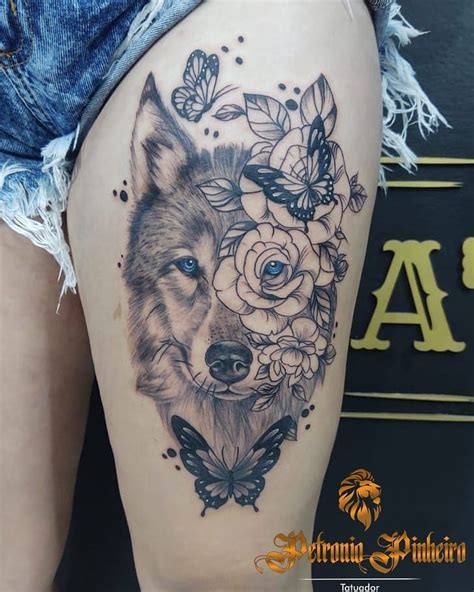 As 10 melhores ideias e inspirações de tatuagem lobo feminina coxa